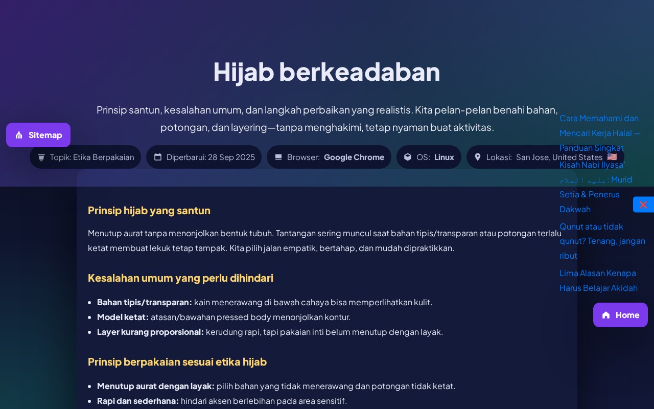 Ilustrasi busana santun
